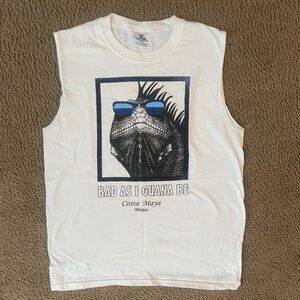 White Iguana Graphic Tank Top